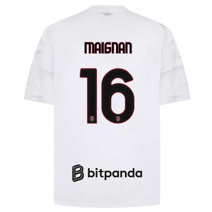 Danxen Uomo Maglia Mike Maignan #16 Bianco Rosso Nero Kit Gara Away 2026/27 Maglietta