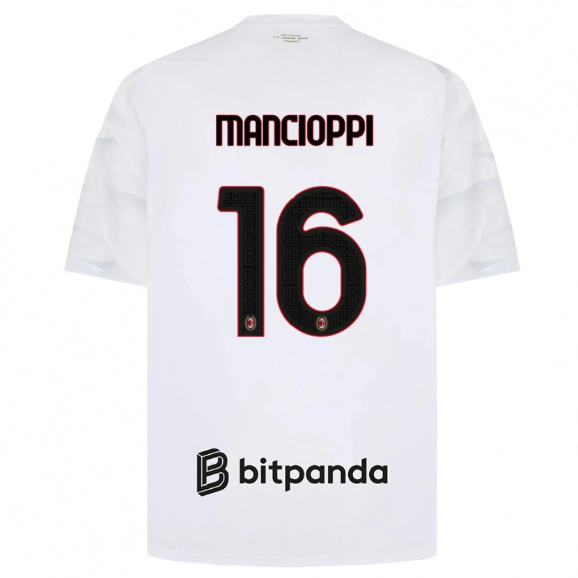 Danxen Uomo Maglia Tommaso Mancioppi #16 Bianco Rosso Nero Kit Gara Away 2026/27 Maglietta