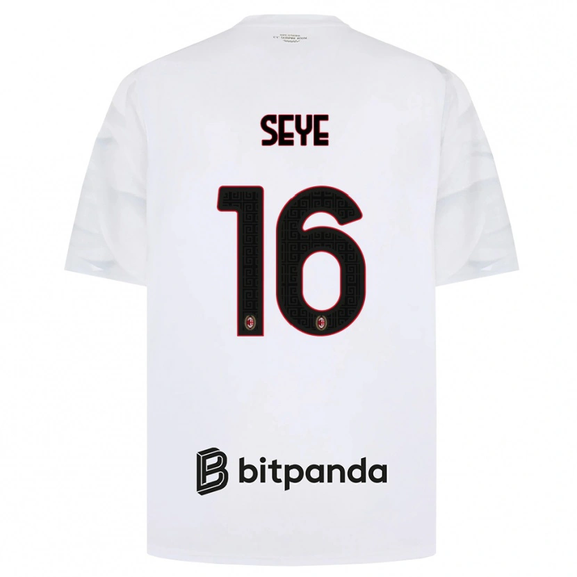 Danxen Uomo Maglia Abdou Seye #16 Bianco Rosso Nero Kit Gara Away 2026/27 Maglietta