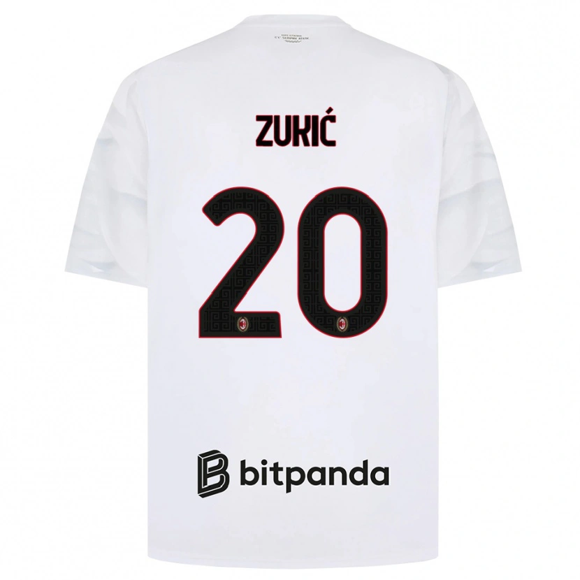 Danxen Uomo Maglia Damir Zukic #20 Bianco Rosso Nero Kit Gara Away 2026/27 Maglietta