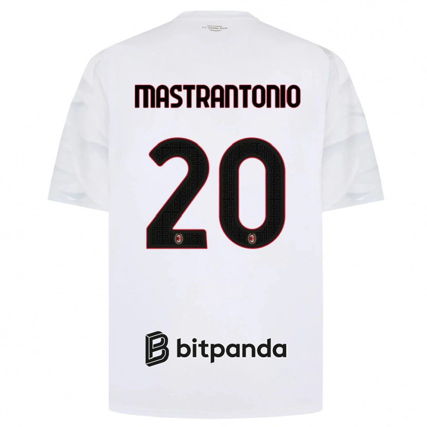 Danxen Uomo Maglia Davide Mastrantonio #20 Bianco Rosso Nero Kit Gara Away 2026/27 Maglietta