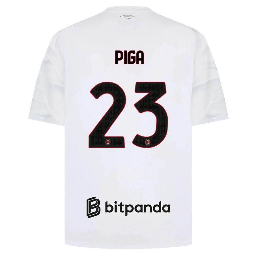 Danxen Uomo Maglia Julie Piga #23 Bianco Rosso Nero Kit Gara Away 2026/27 Maglietta