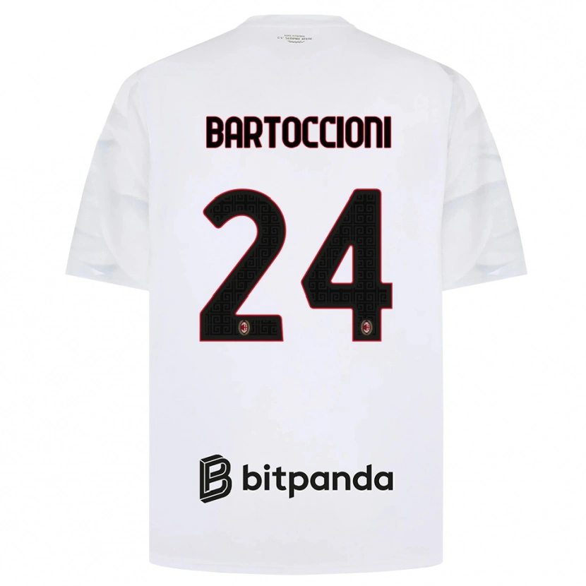Danxen Uomo Maglia Andrea Bartoccioni #24 Bianco Rosso Nero Kit Gara Away 2026/27 Maglietta