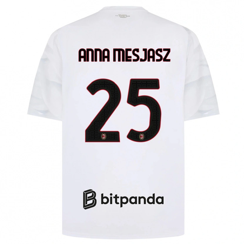 Danxen Uomo Maglia Małgorzata Anna Mesjasz #25 Bianco Rosso Nero Kit Gara Away 2026/27 Maglietta