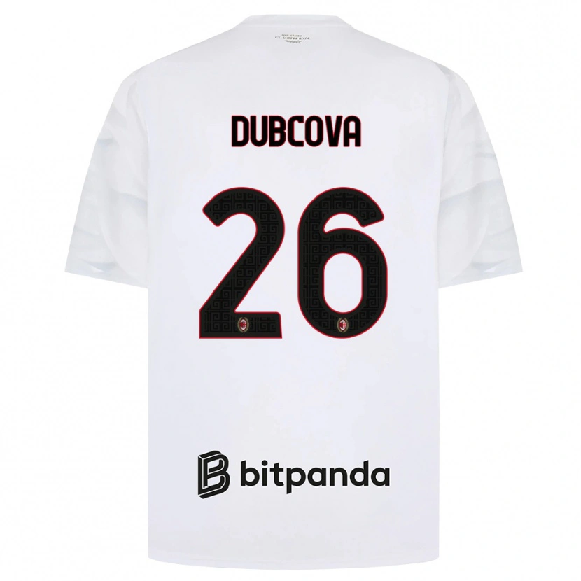Danxen Uomo Maglia Michaela Dubcova #26 Bianco Rosso Nero Kit Gara Away 2026/27 Maglietta