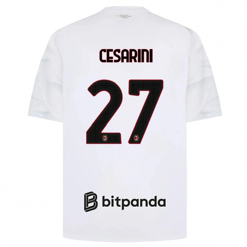 Danxen Uomo Maglia Erin Maria Patrizia Cesarini #27 Bianco Rosso Nero Kit Gara Away 2026/27 Maglietta