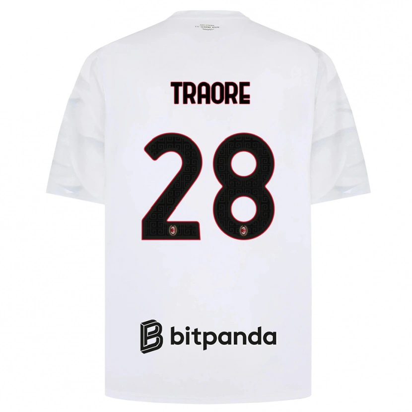 Danxen Uomo Maglia Chaka Traore #28 Bianco Rosso Nero Kit Gara Away 2026/27 Maglietta