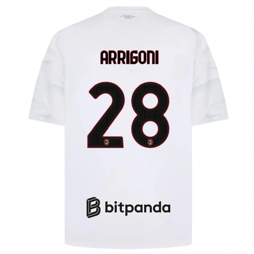 Danxen Uomo Maglia Giorgia Arrigoni #28 Bianco Rosso Nero Kit Gara Away 2026/27 Maglietta