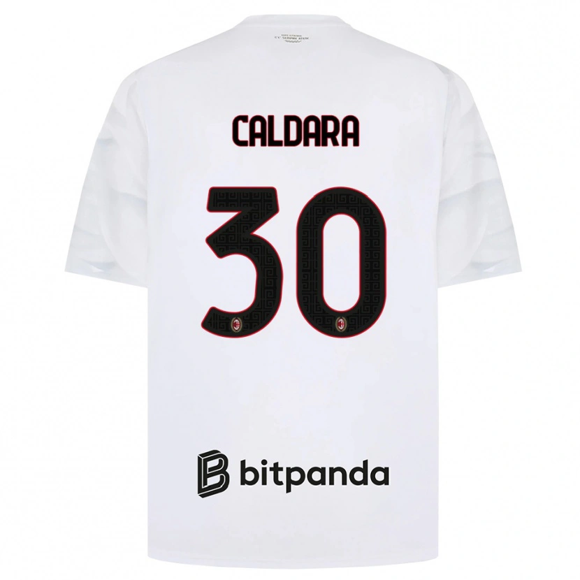 Danxen Uomo Maglia Mattia Caldara #30 Bianco Rosso Nero Kit Gara Away 2026/27 Maglietta