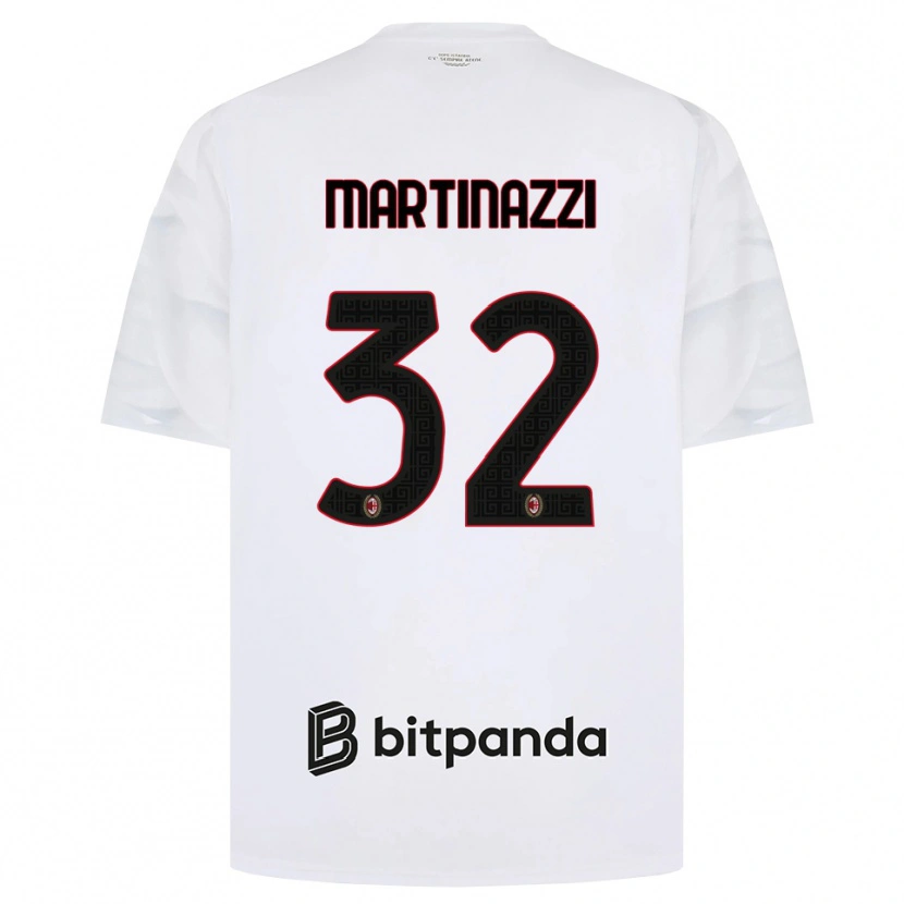 Danxen Uomo Maglia Luca Martinazzi #32 Bianco Rosso Nero Kit Gara Away 2026/27 Maglietta