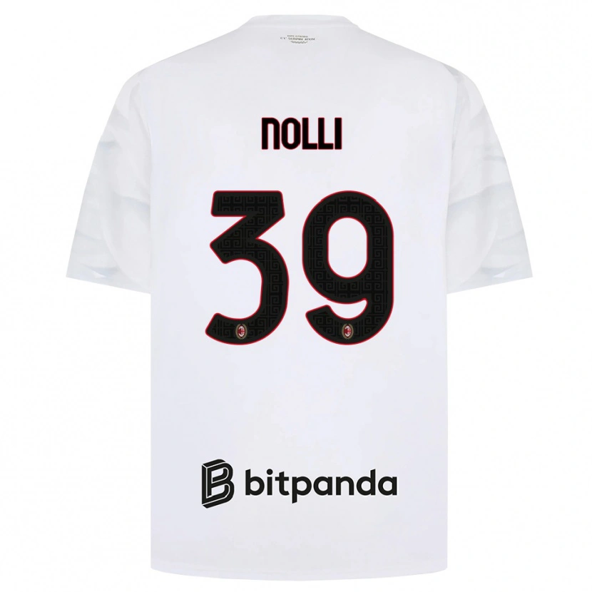 Danxen Uomo Maglia Luca Nolli #39 Bianco Rosso Nero Kit Gara Away 2026/27 Maglietta
