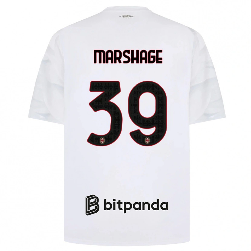 Danxen Uomo Maglia Wilgot Marshage #39 Bianco Rosso Nero Kit Gara Away 2026/27 Maglietta