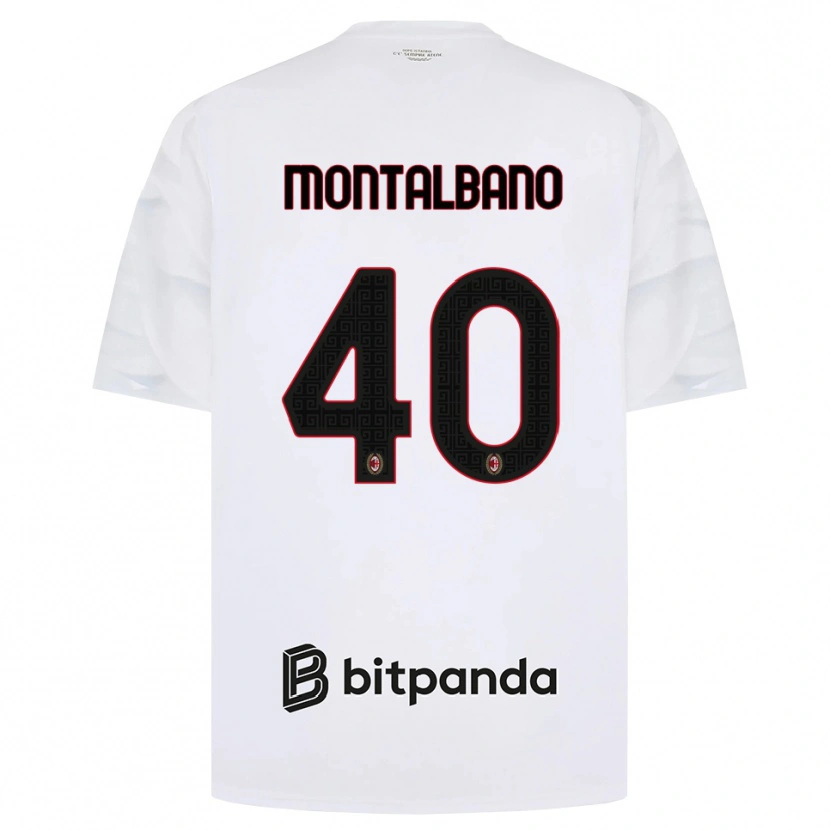 Danxen Uomo Maglia Nicolo Montalbano #40 Bianco Rosso Nero Kit Gara Away 2026/27 Maglietta