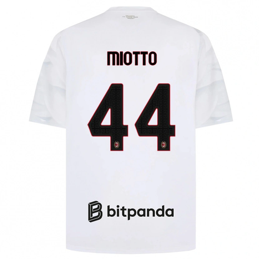 Danxen Uomo Maglia Giorgia Miotto #44 Bianco Rosso Nero Kit Gara Away 2026/27 Maglietta