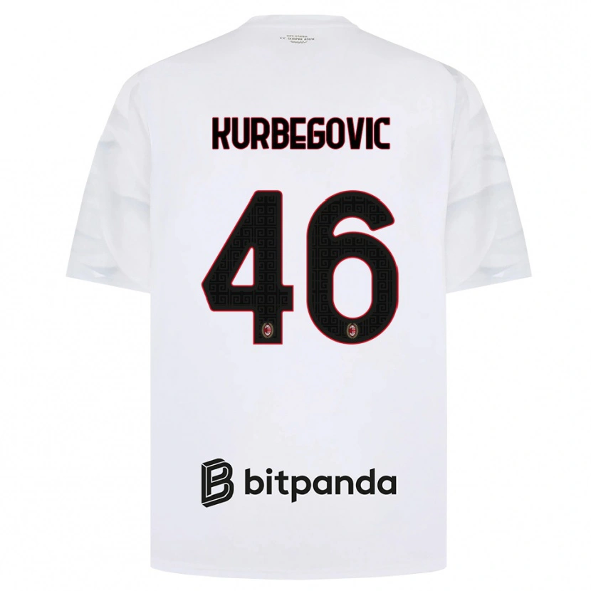 Danxen Uomo Maglia Dino Kurbegovic #46 Bianco Rosso Nero Kit Gara Away 2026/27 Maglietta