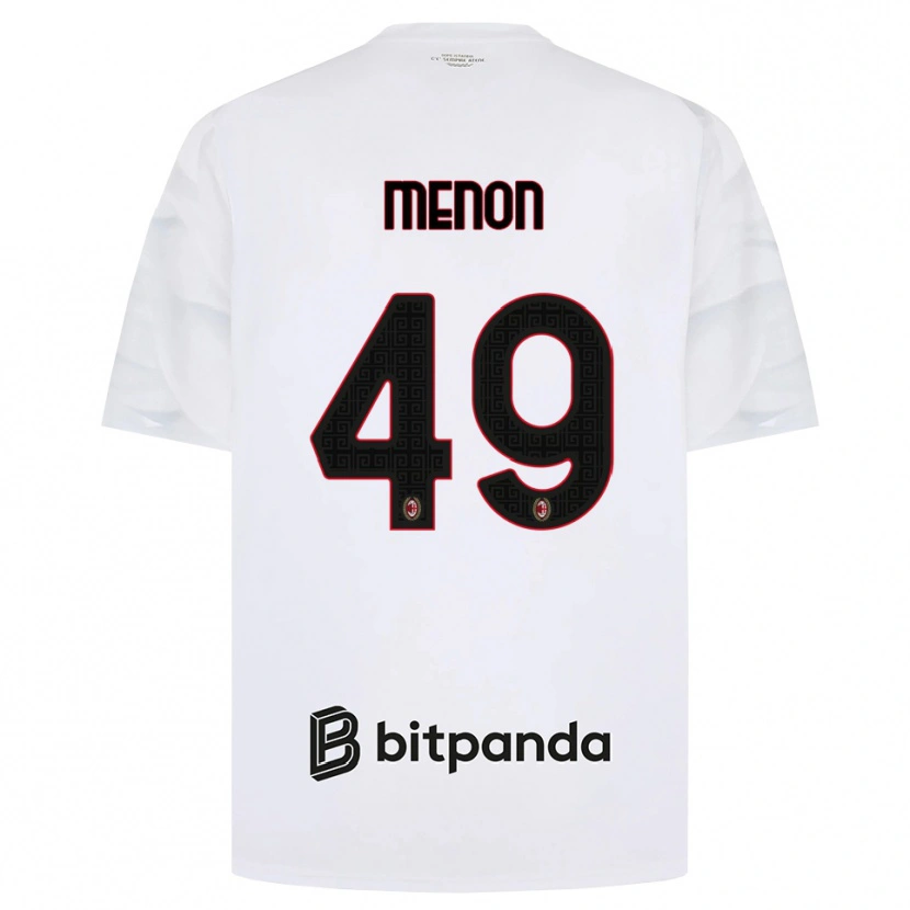 Danxen Uomo Maglia Luca Menon #49 Bianco Rosso Nero Kit Gara Away 2026/27 Maglietta