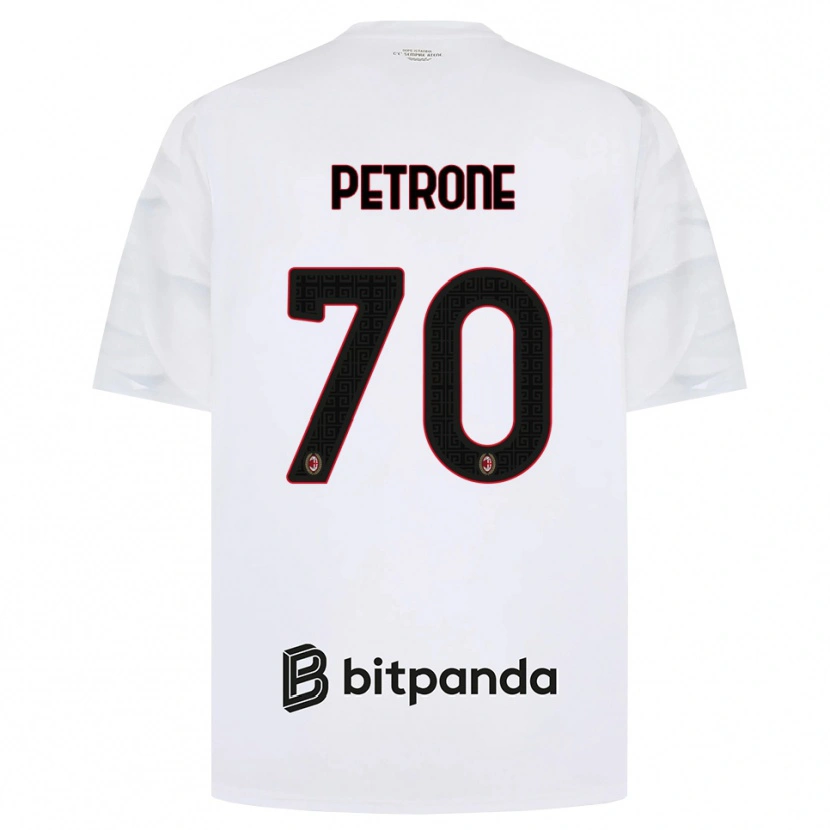 Danxen Uomo Maglia Daniele Petrone #70 Bianco Rosso Nero Kit Gara Away 2026/27 Maglietta