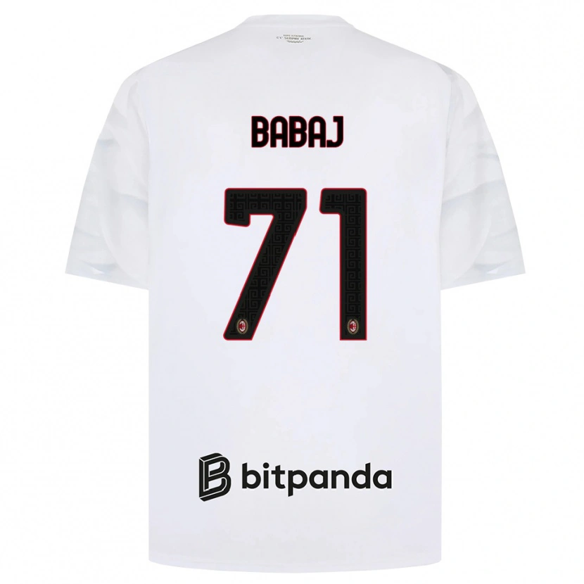 Danxen Uomo Maglia Aron Babaj #71 Bianco Rosso Nero Kit Gara Away 2026/27 Maglietta