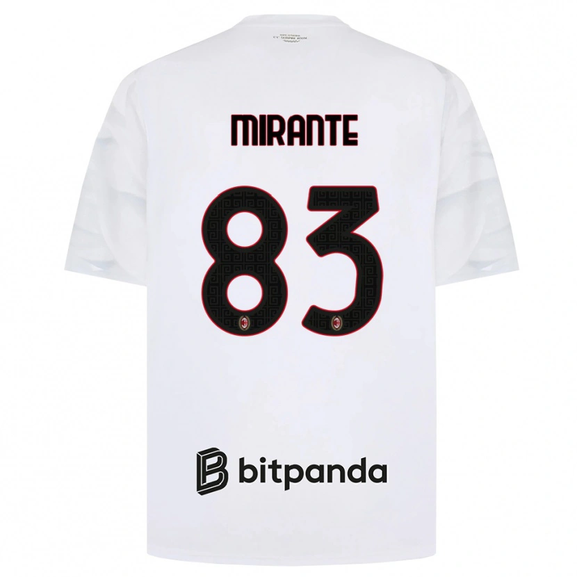 Danxen Uomo Maglia Antonio Mirante #83 Bianco Rosso Nero Kit Gara Away 2026/27 Maglietta