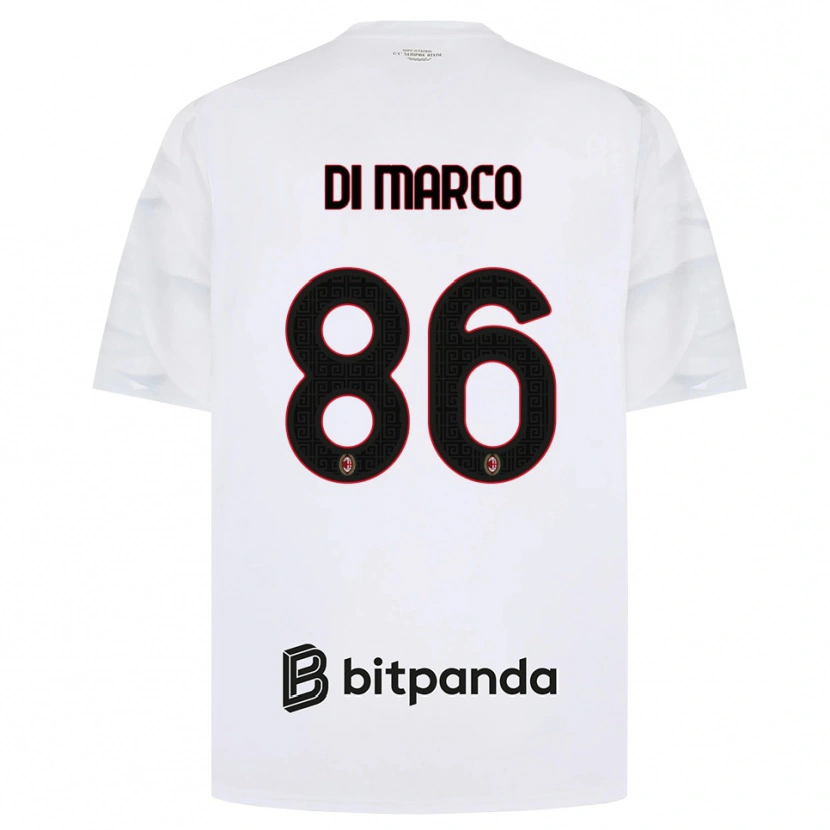 Danxen Uomo Maglia Luca Di Marco #86 Bianco Rosso Nero Kit Gara Away 2026/27 Maglietta