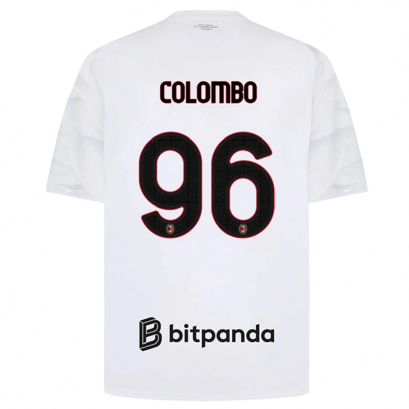 Danxen Uomo Maglia Leonardo Colombo #96 Bianco Rosso Nero Kit Gara Away 2026/27 Maglietta