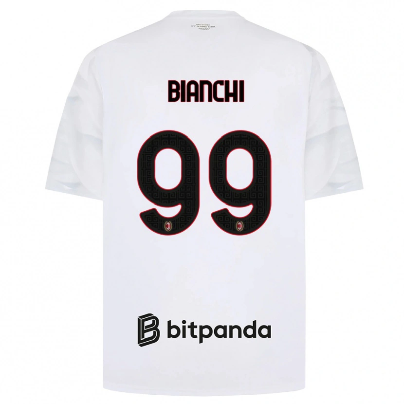 Danxen Uomo Maglia Alessandro Bianchi #99 Bianco Rosso Nero Kit Gara Away 2026/27 Maglietta