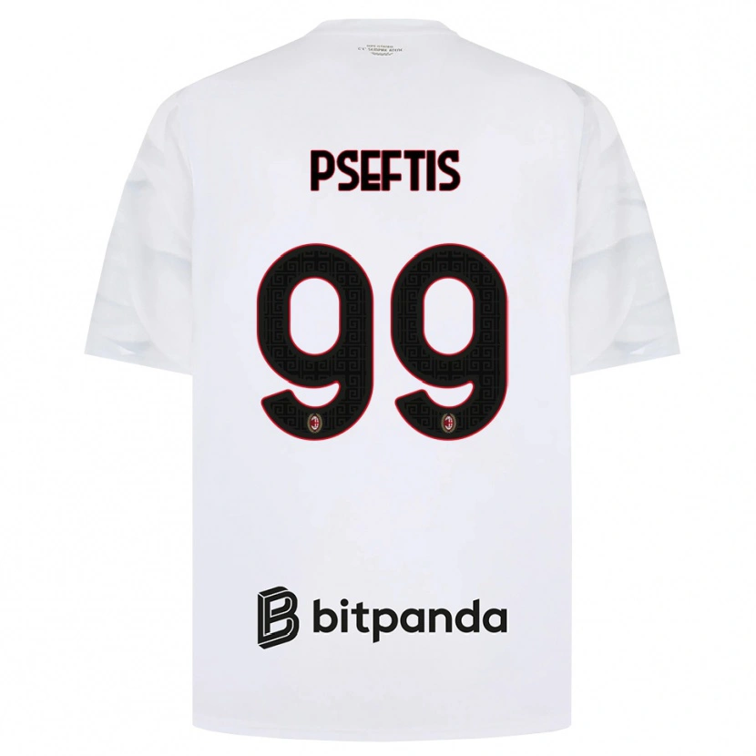Danxen Uomo Maglia Fotios Pseftis #99 Bianco Rosso Nero Kit Gara Away 2026/27 Maglietta