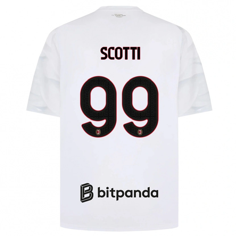 Danxen Uomo Maglia Filippo Scotti #99 Bianco Rosso Nero Kit Gara Away 2026/27 Maglietta