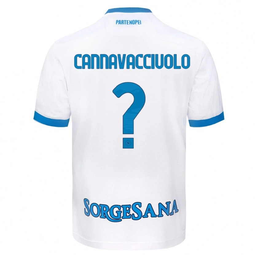 Danxen Uomo Maglia Luigi Pio Cannavacciuolo #0 Bianco Azzurro Kit Gara Away 2026/27 Maglietta
