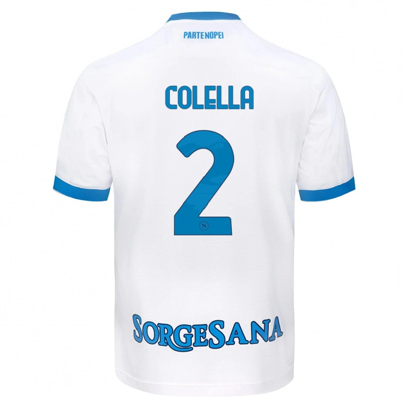 Danxen Uomo Maglia Raffaele Colella #2 Bianco Azzurro Kit Gara Away 2026/27 Maglietta
