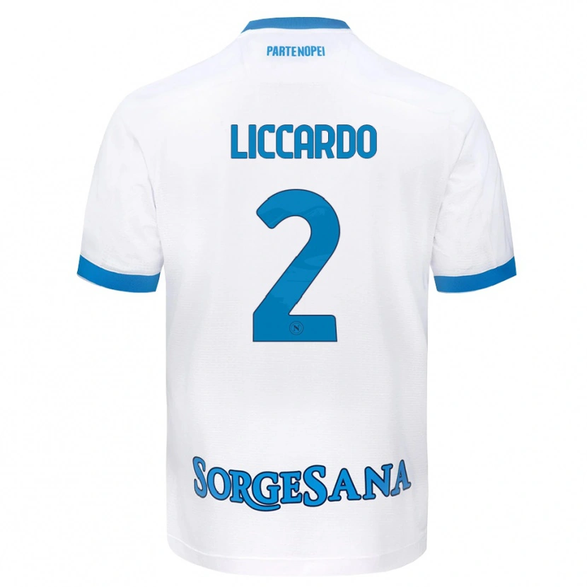 Danxen Uomo Maglia Christian Liccardo #2 Bianco Azzurro Kit Gara Away 2026/27 Maglietta