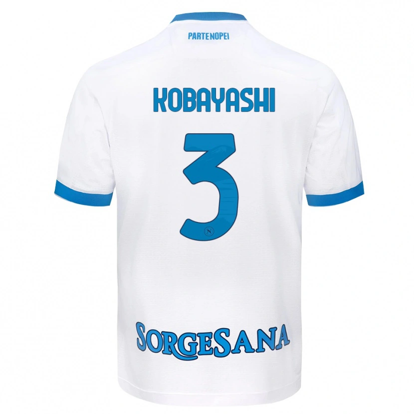 Danxen Uomo Maglia Miharu Kobayashi #3 Bianco Azzurro Kit Gara Away 2026/27 Maglietta