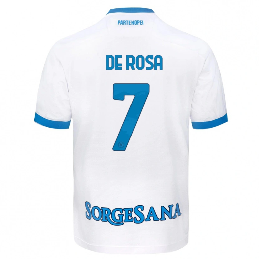 Danxen Uomo Maglia Vincenzo De Rosa #7 Bianco Azzurro Kit Gara Away 2026/27 Maglietta