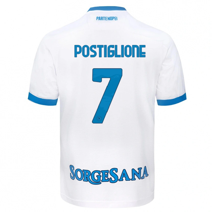 Danxen Uomo Maglia Tommaso Postiglione #7 Bianco Azzurro Kit Gara Away 2026/27 Maglietta