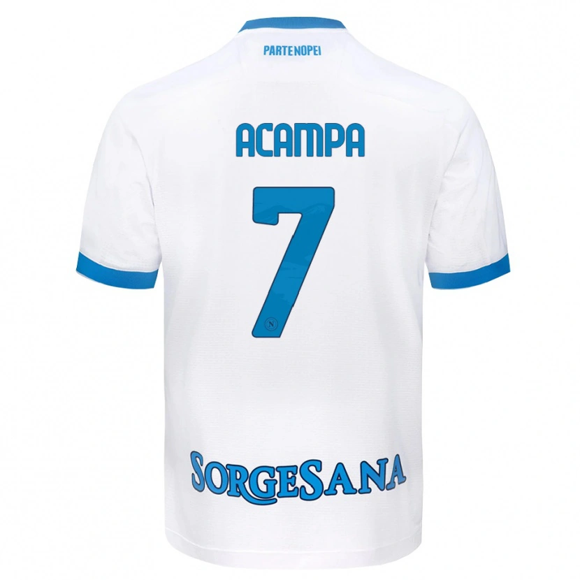 Danxen Uomo Maglia Davide Acampa #7 Bianco Azzurro Kit Gara Away 2026/27 Maglietta