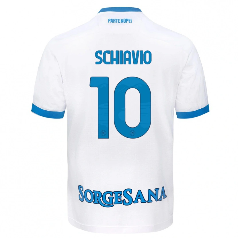 Danxen Uomo Maglia Angelo Schiavio #10 Bianco Azzurro Kit Gara Away 2026/27 Maglietta