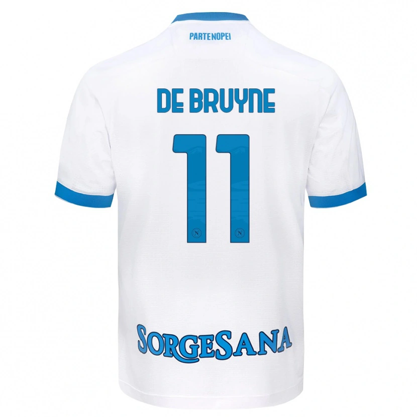Danxen Uomo Maglia Kevin De Bruyne #11 Bianco Azzurro Kit Gara Away 2026/27 Maglietta