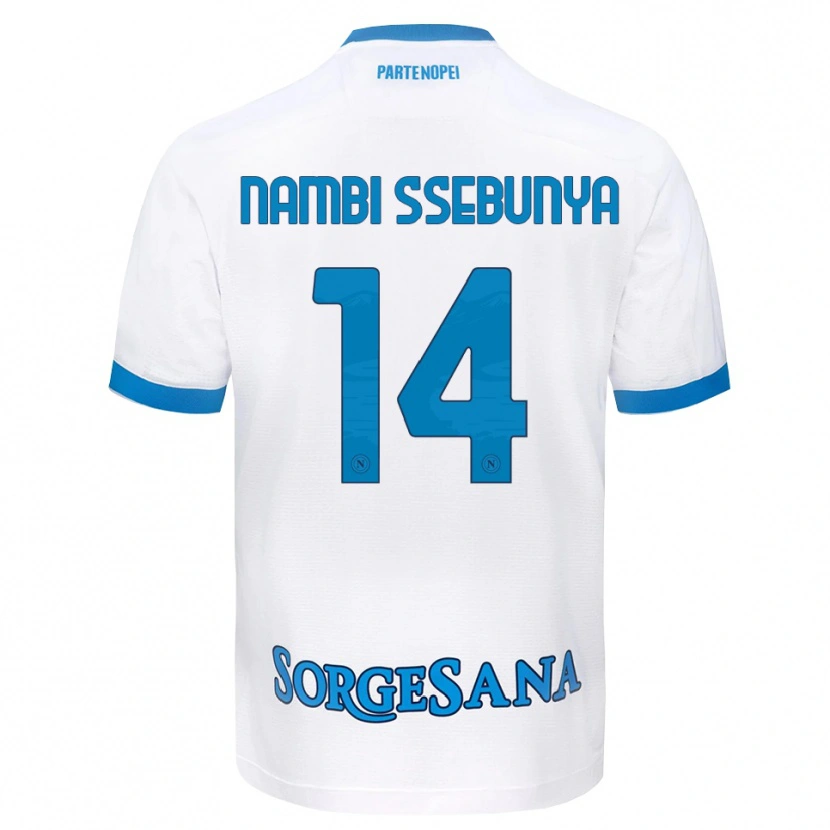 Danxen Uomo Maglia Violah Nambi Ssebunya #14 Bianco Azzurro Kit Gara Away 2026/27 Maglietta