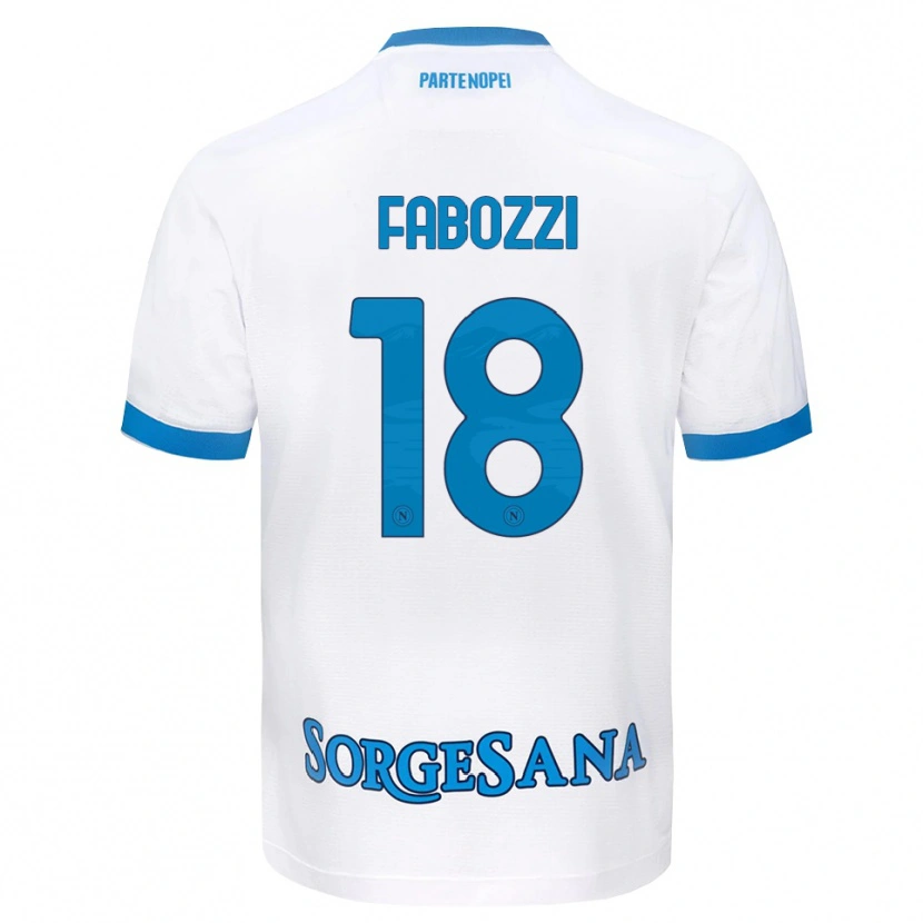 Danxen Uomo Maglia Vincenzo Fabozzi #18 Bianco Azzurro Kit Gara Away 2026/27 Maglietta