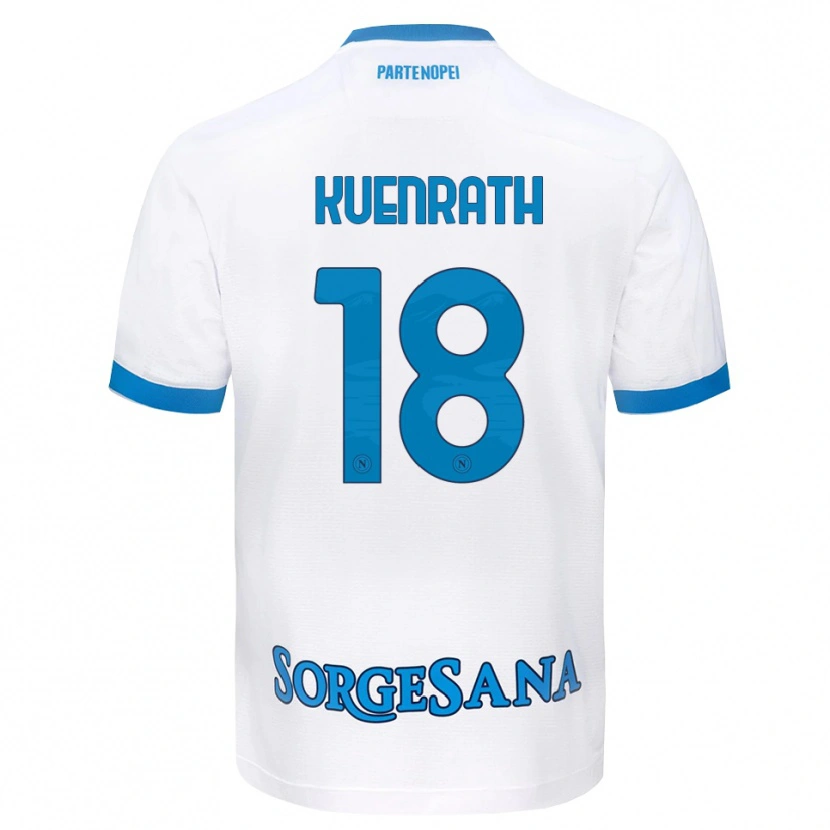Danxen Uomo Maglia Melanie Kuenrath #18 Bianco Azzurro Kit Gara Away 2026/27 Maglietta