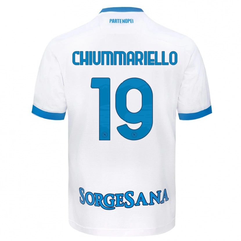 Danxen Uomo Maglia Andrea Chiummariello #19 Bianco Azzurro Kit Gara Away 2026/27 Maglietta