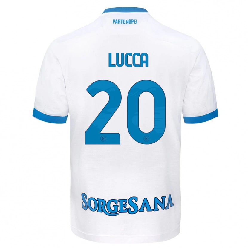 Danxen Uomo Maglia Lorenzo Lucca #20 Bianco Azzurro Kit Gara Away 2026/27 Maglietta