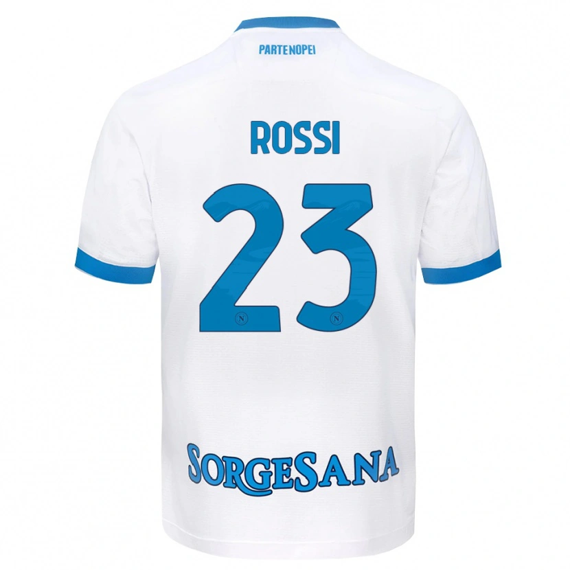 Danxen Uomo Maglia Leonardo Rossi #23 Bianco Azzurro Kit Gara Away 2026/27 Maglietta