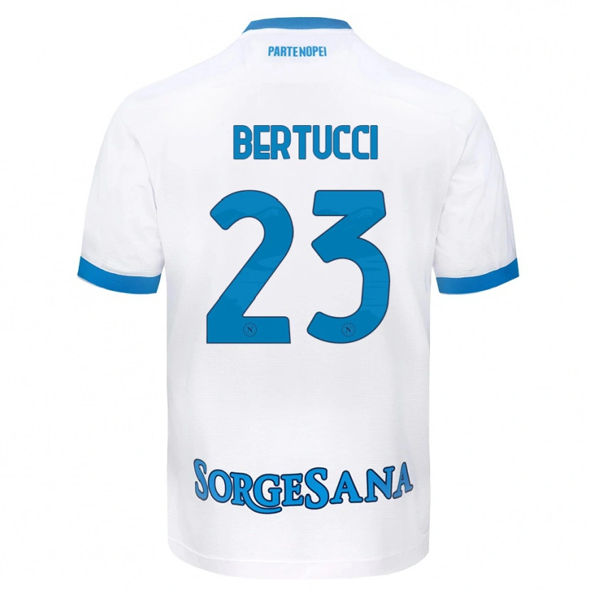 Danxen Uomo Maglia Sofia Bertucci #23 Bianco Azzurro Kit Gara Away 2026/27 Maglietta