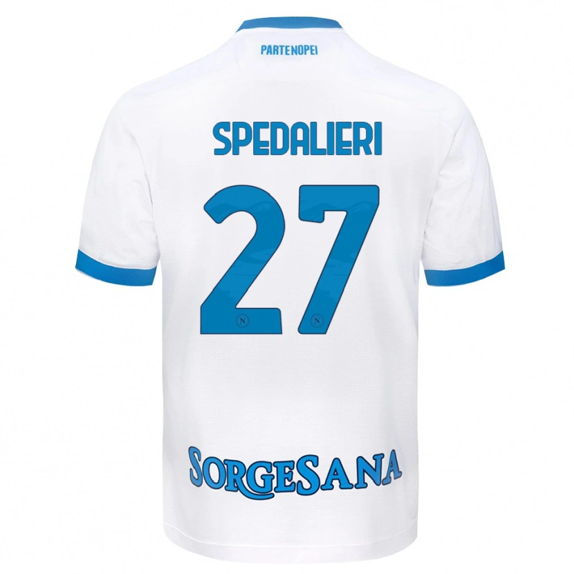 Danxen Uomo Maglia Johnatan Andrea Spedalieri #27 Bianco Azzurro Kit Gara Away 2026/27 Maglietta