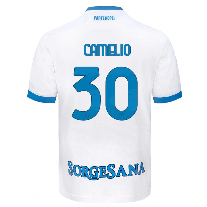 Danxen Uomo Maglia Umberto Camelio #30 Bianco Azzurro Kit Gara Away 2026/27 Maglietta