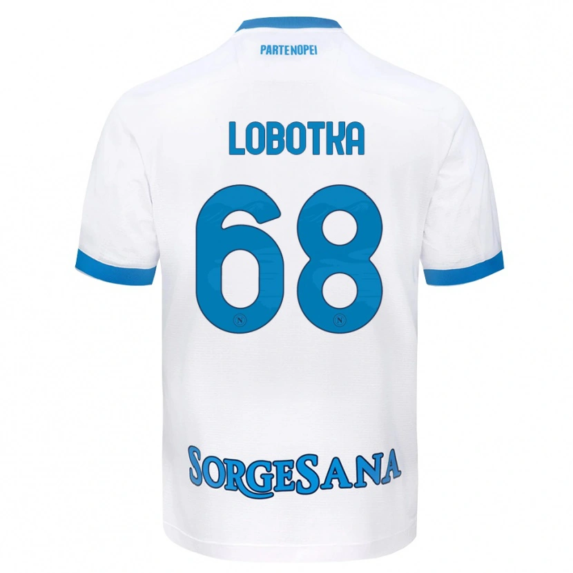 Danxen Uomo Maglia Stanislav Lobotka #68 Bianco Azzurro Kit Gara Away 2026/27 Maglietta