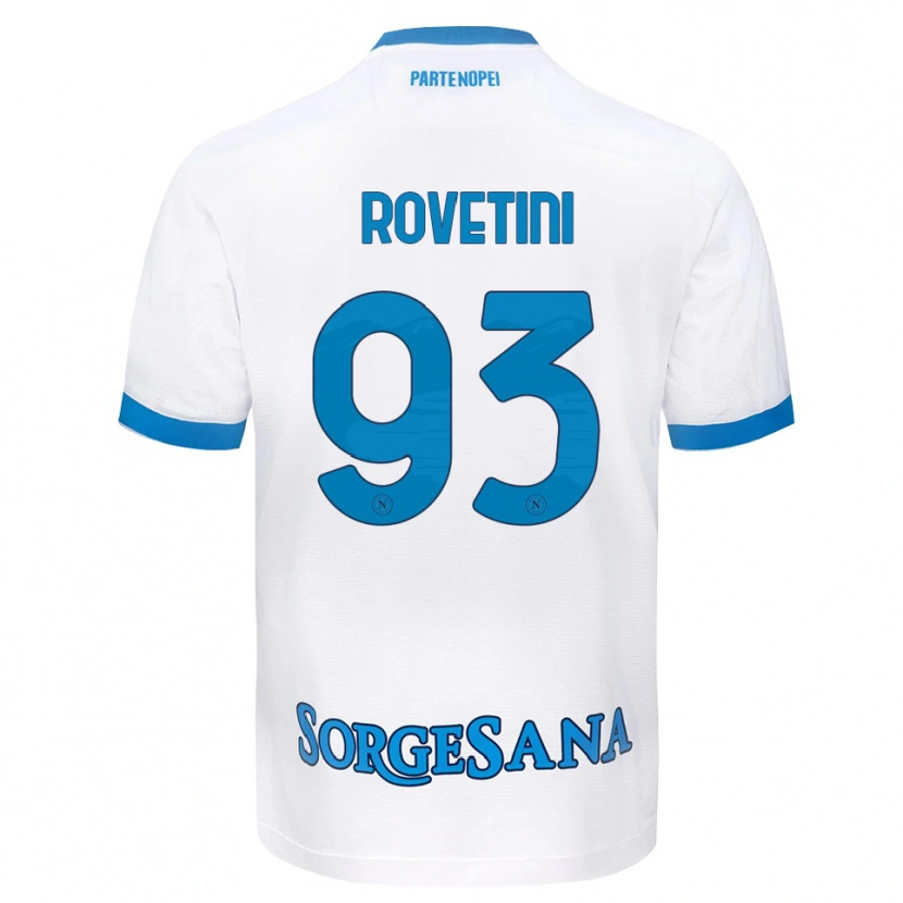 Danxen Uomo Maglia Alessandro Rovetini #93 Bianco Azzurro Kit Gara Away 2026/27 Maglietta