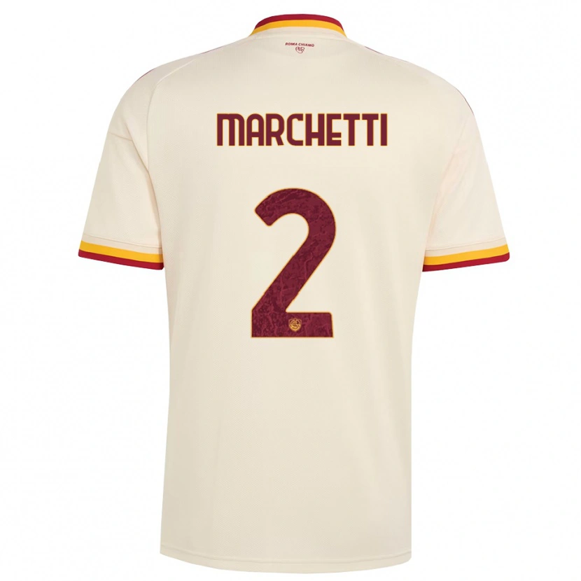 Danxen Uomo Maglia Tommaso Marchetti #2 Champagne Rosso Giallo Kit Gara Away 2026/27 Maglietta