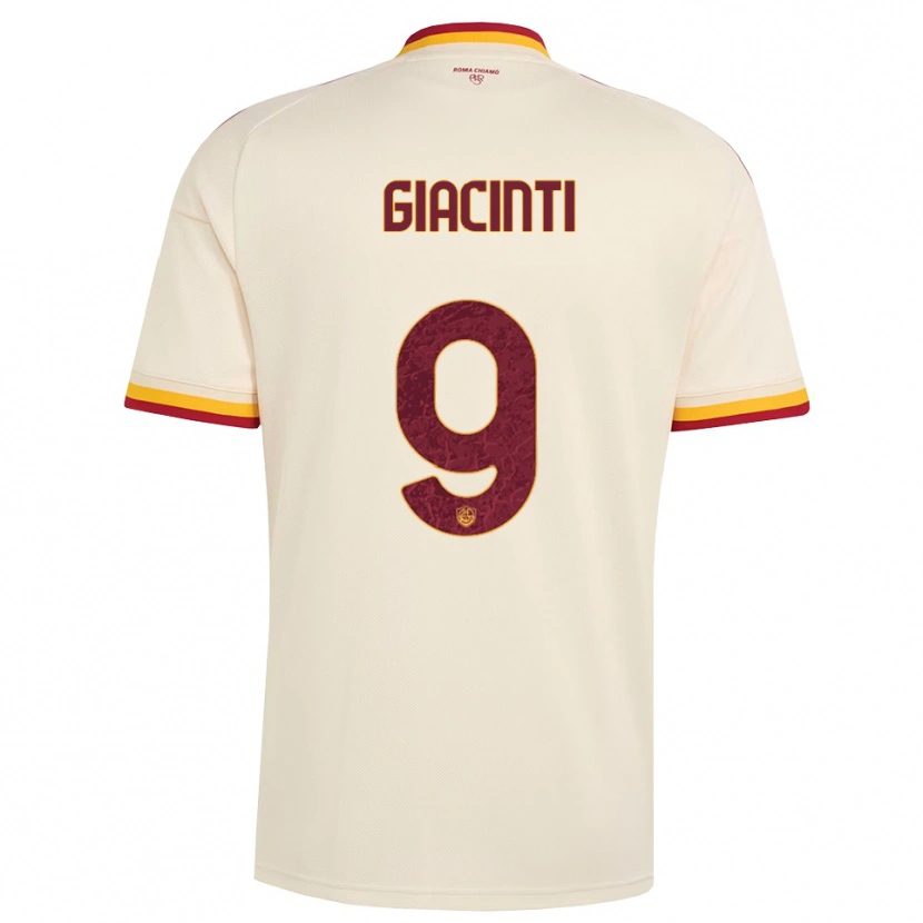 Danxen Uomo Maglia Valentina Giacinti #9 Champagne Rosso Giallo Kit Gara Away 2026/27 Maglietta